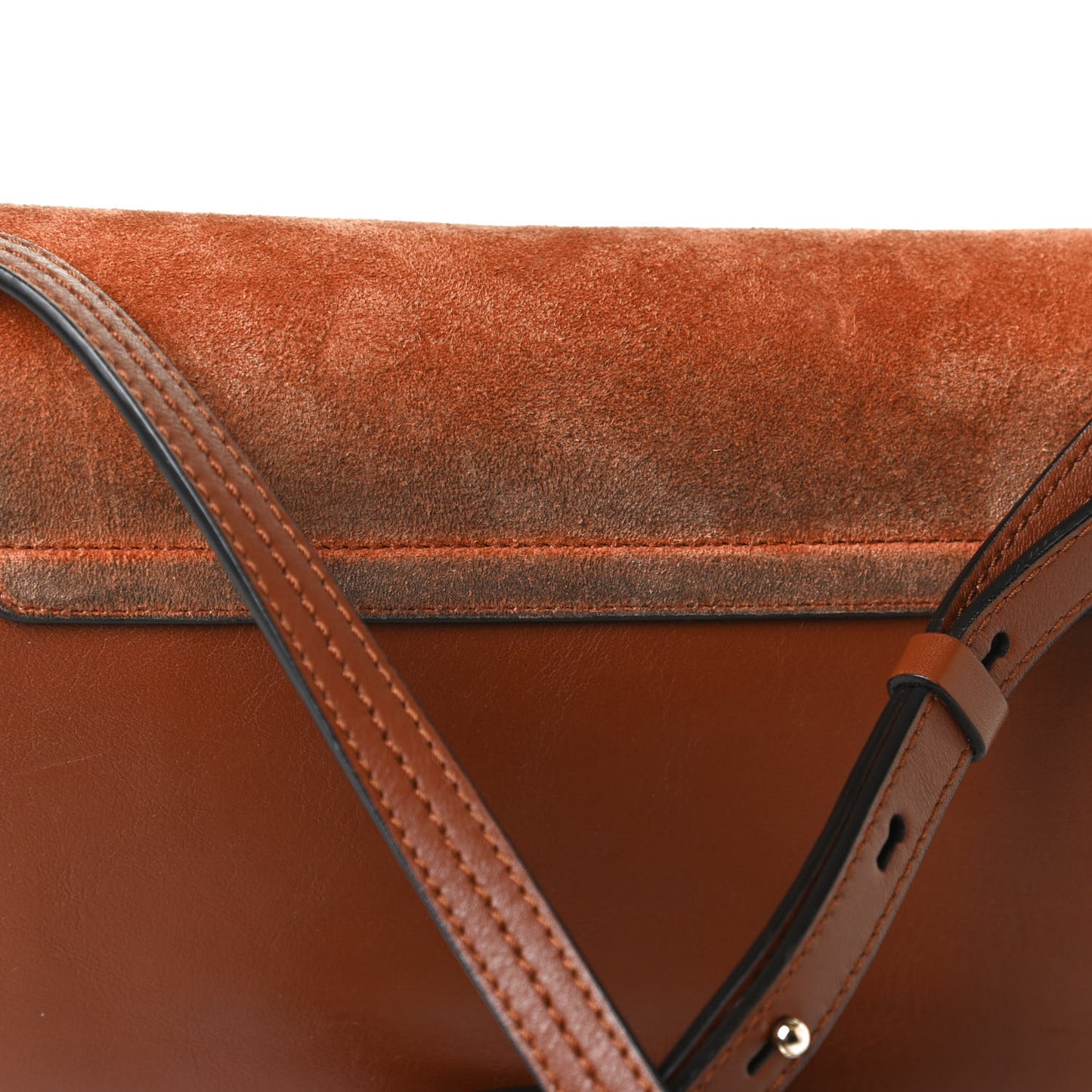 Suede Calfskin Small Faye Shoulder Bag Tobacco