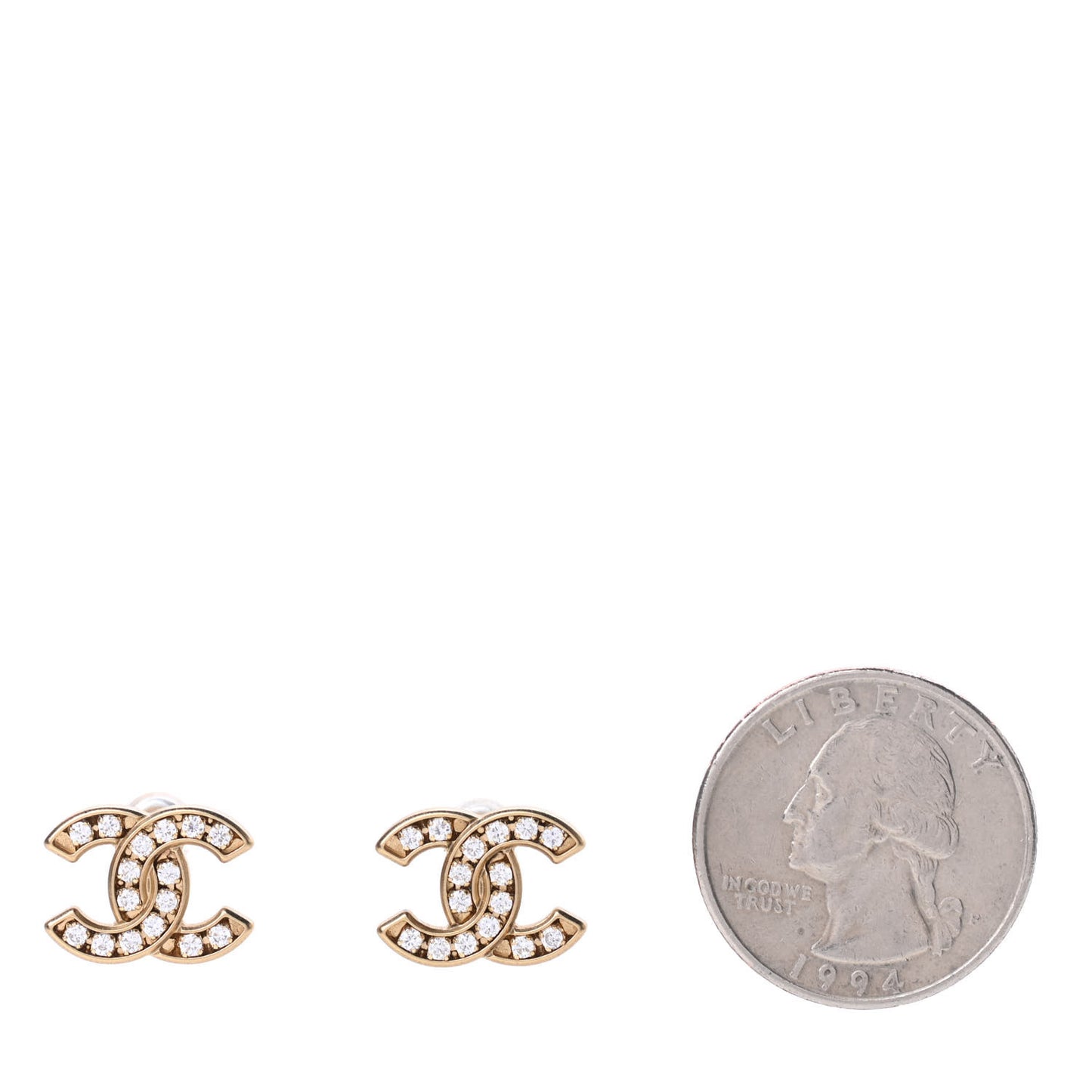 Crystal CC Earrings Gold