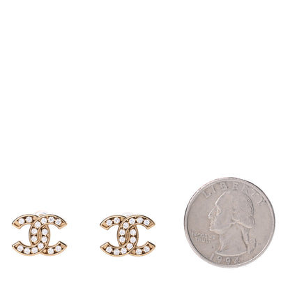 Chanel Crystal CC Earrings Gold 2 of 5