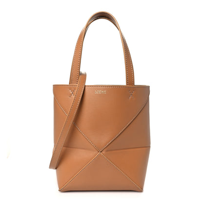 Loewe Shiny Calfskin Mini Puzzle Fold Tote Warm Desert 1 of 11