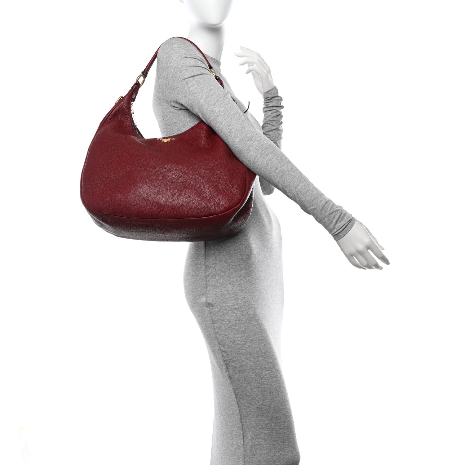 Prada Vitello Daino Hobo Amaranto 2 of 12