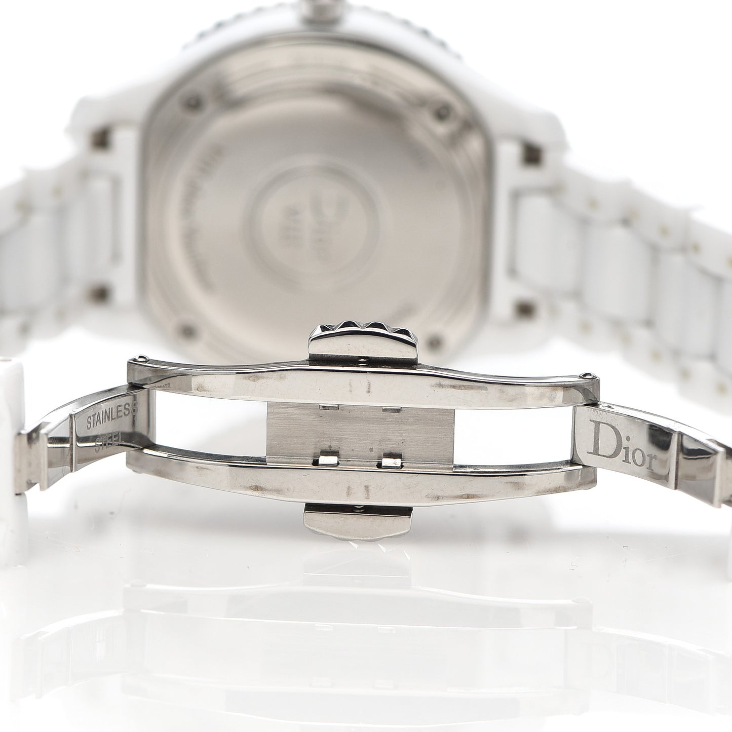 Stainless Steel Ceramic Diamond 33mm Dior VIII Automatic Watch White