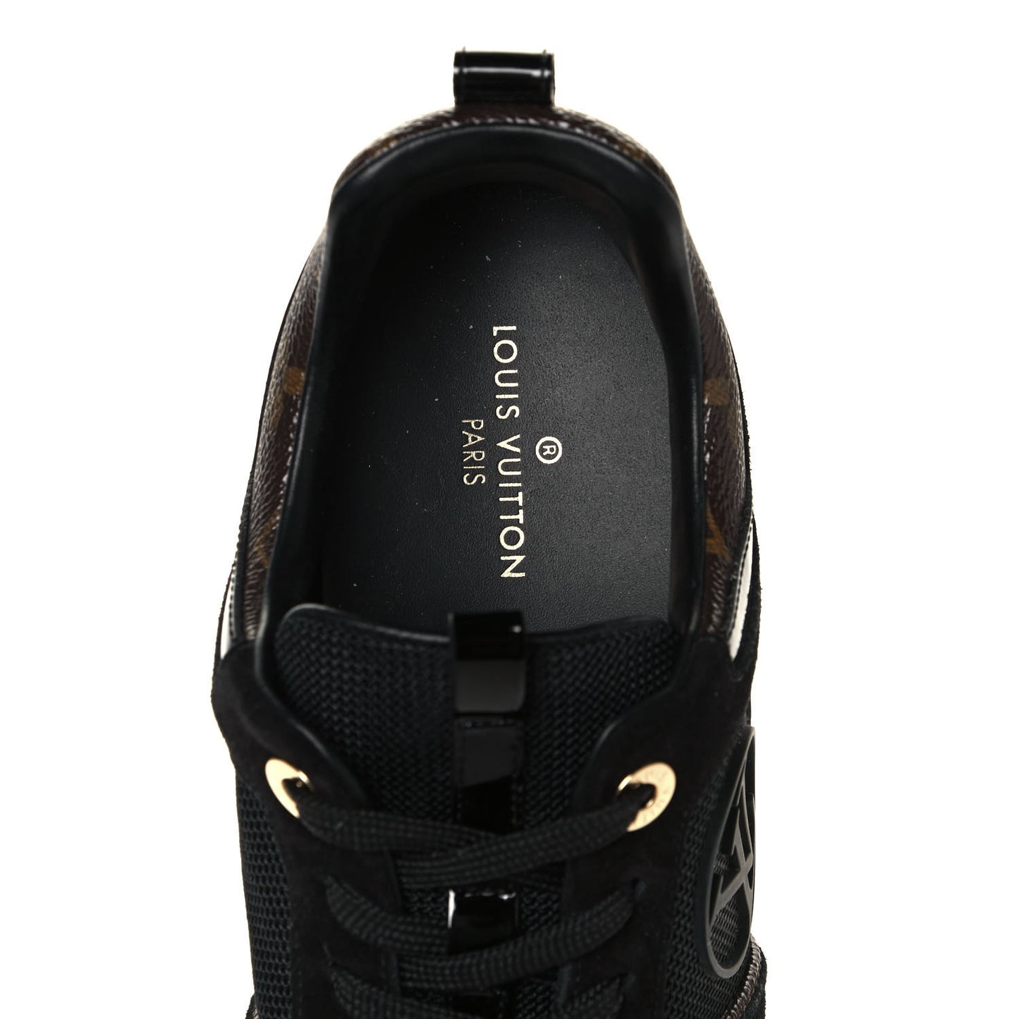 Suede Monogram Run Away Sneakers 39 Black