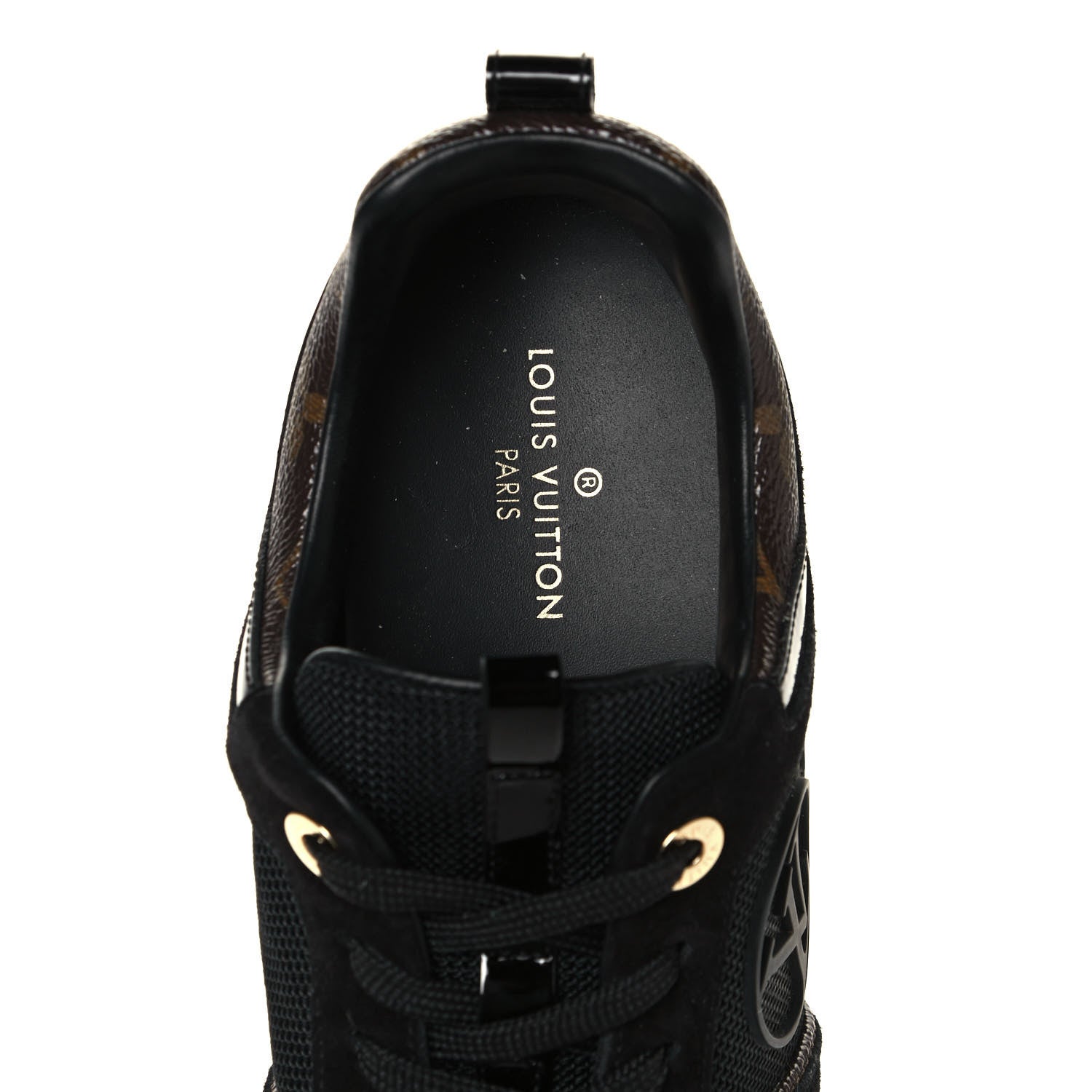 Louis Vuitton Suede Monogram Run Away Sneakers 39 Black 7 of 9