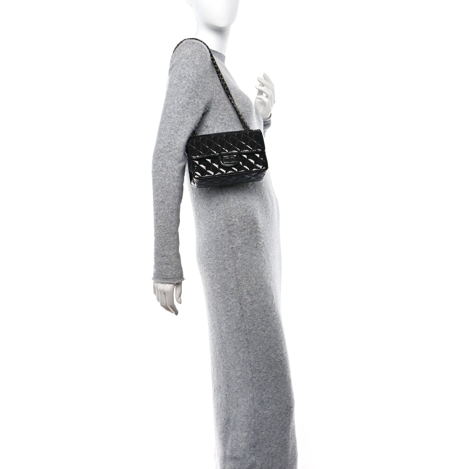 Chanel Patent Calfskin Quilted 2.55 Reissue Mini Flap So Black 2 of 11