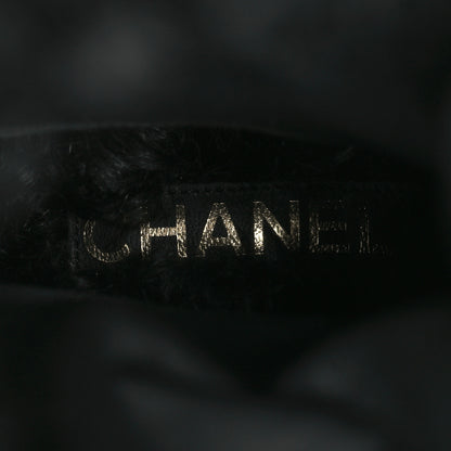 Chanel Shearling Sheepskin High Boots 37.5 Black 9 of 11
