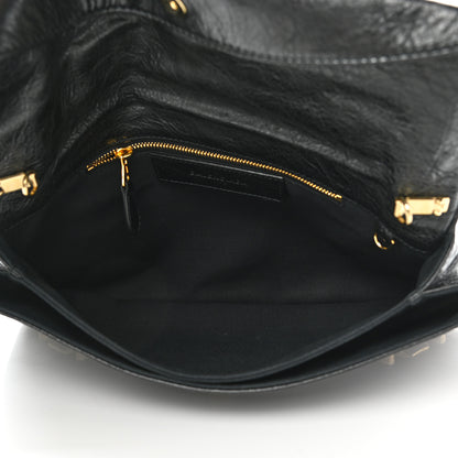 Balenciaga Agneau Giant 12 Gold Hardware Envelope Strap Clutch Black 6 of 10