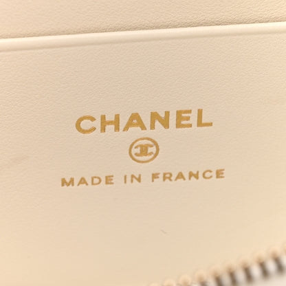 Chanel Caviar Quilted Top Handle Slim Vanity With Chain White 6 of 10