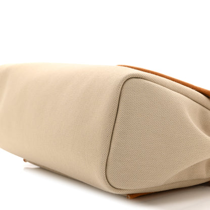 Hermes Toile Militaire Vache Hunter Laque Herbag Zip Retourne PM 31 Beton Naturel Sable Nata 12 of 12
