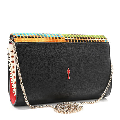 Christian Louboutin Canvas Embroidered Calfskin Spikes Paloma Africube Clutch Multicolor 2 of 9