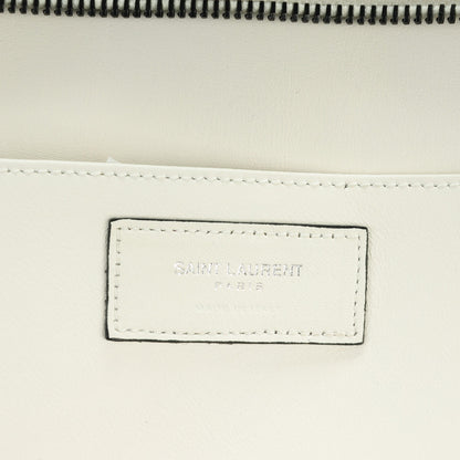 Saint Laurent Calfskin Small Monogram Cabas Dove White 6 of 7