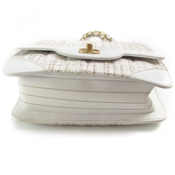 Chanel Vintage Tweed Flap Bag White 4 of 13