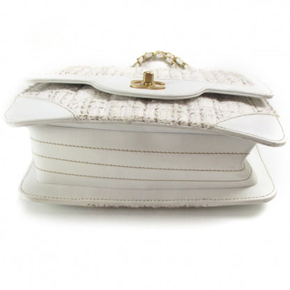 Chanel Vintage Tweed Flap Bag White 4 of 13
