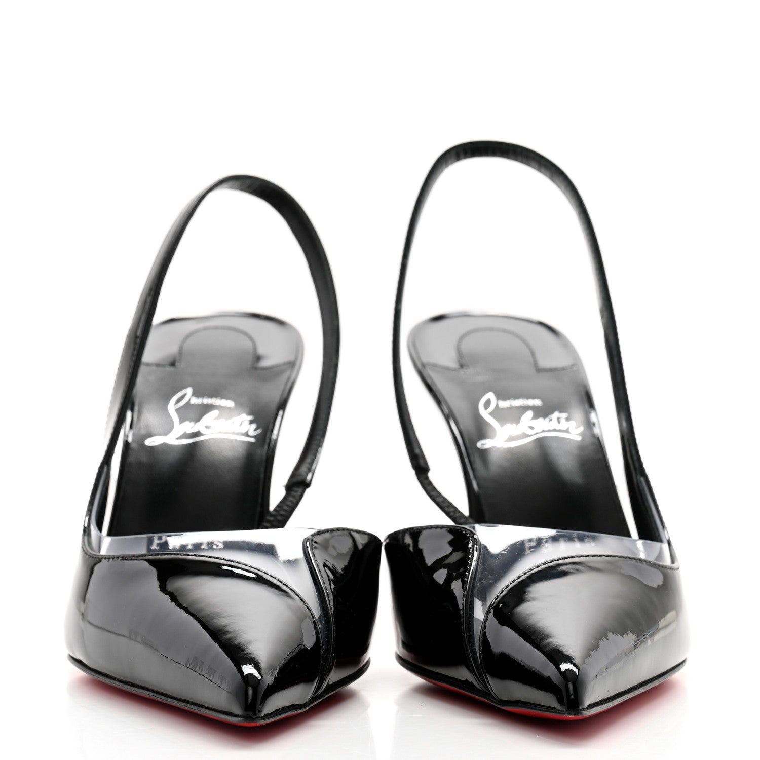 Christian Louboutin Patent Posticha 80 Slingback Pumps 38.5 Black 2 of 9