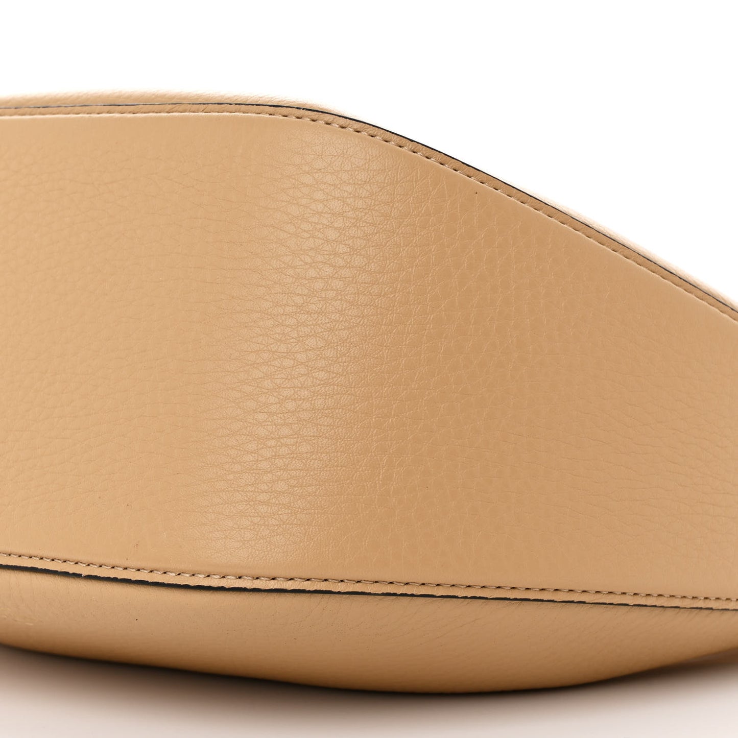 Grainy Calfskin Small Vlogo Moon Hobo Bag Cappuccino