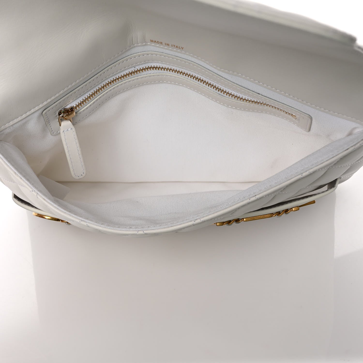 Chanel Calfskin Quilted Enchained Clutch White 5 of 7