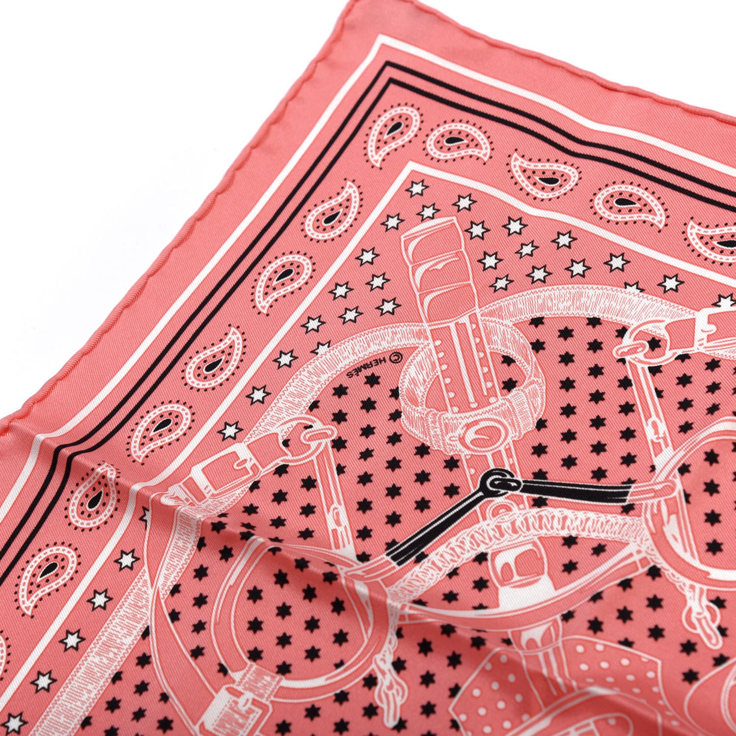 Silk Les Voitures A Transformation Bandana Scarf 55 Rose Malabar White Black