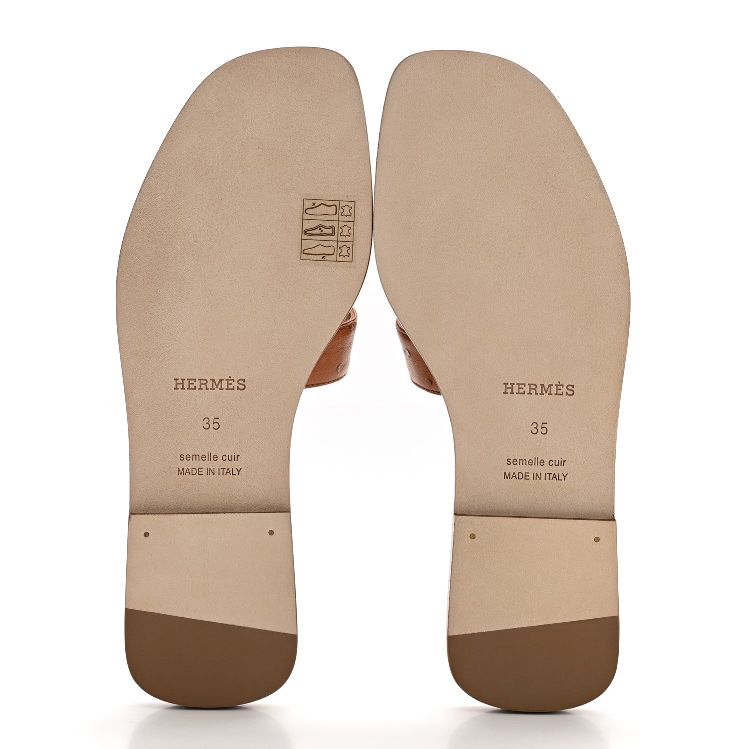 Hermes Ostrich Oran Sandals 35 Naturel 5 of 10