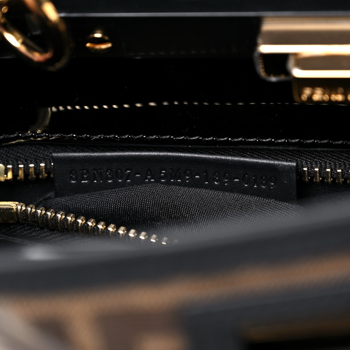 Patent Medium Peekaboo Iconic Defender Satchel Black