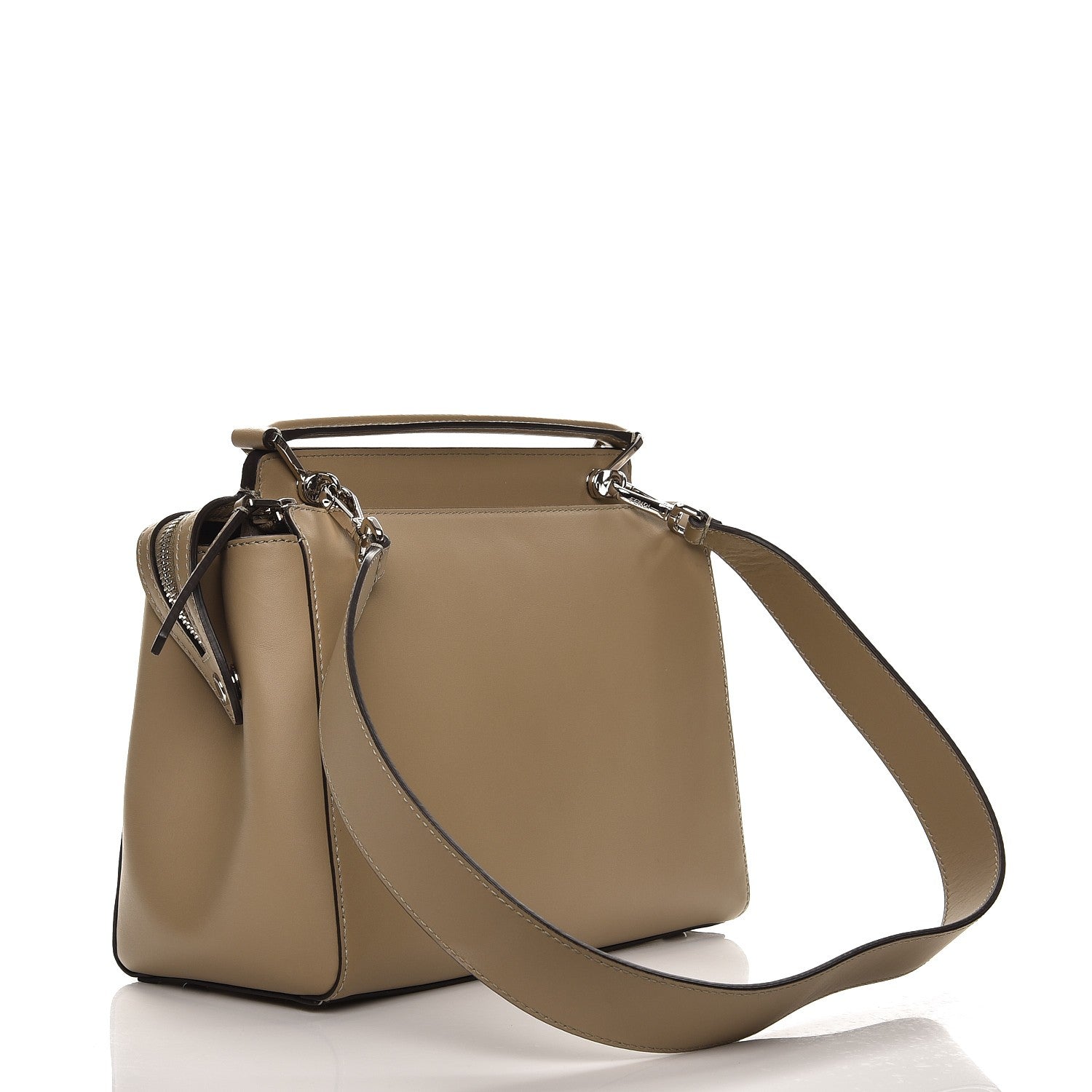 Fendi Vitello Baltico Dolce DotCom Satchel Tortora Papavero 4 of 10