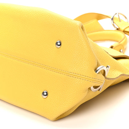 Salvatore Ferragamo Calfskin Sofia Gancini Satchel Yellow 8 of 9