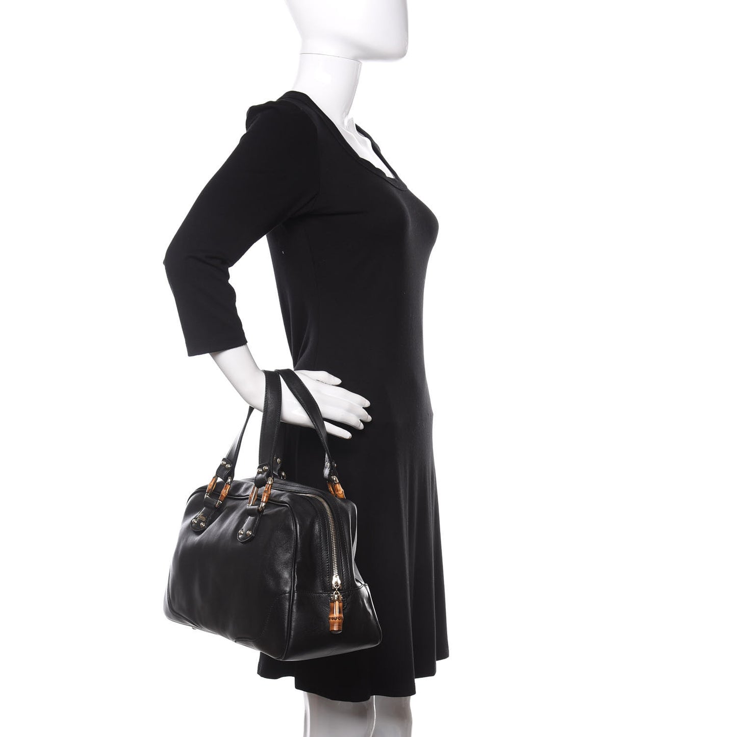 Calfskin Bamboo Boston Black