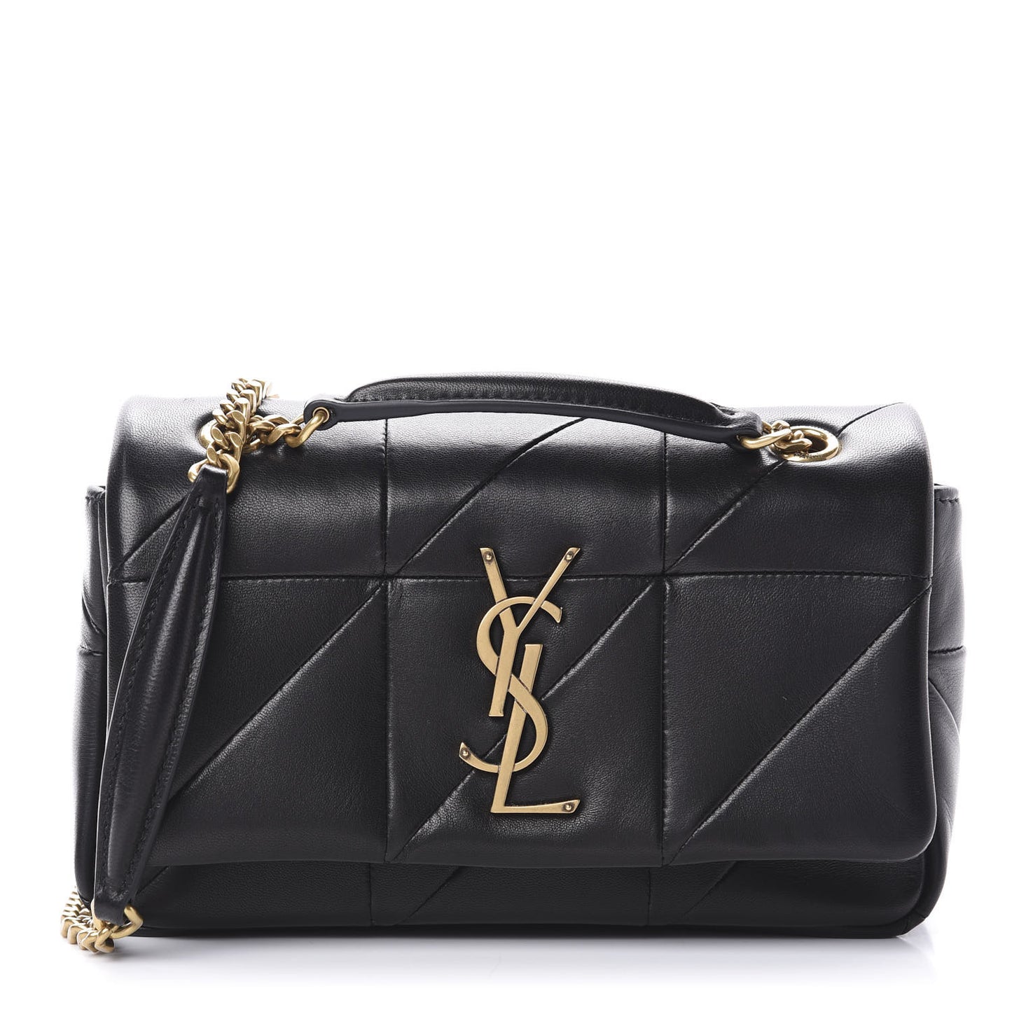 Lambskin Patchwork Monogram Small Jamie Black
