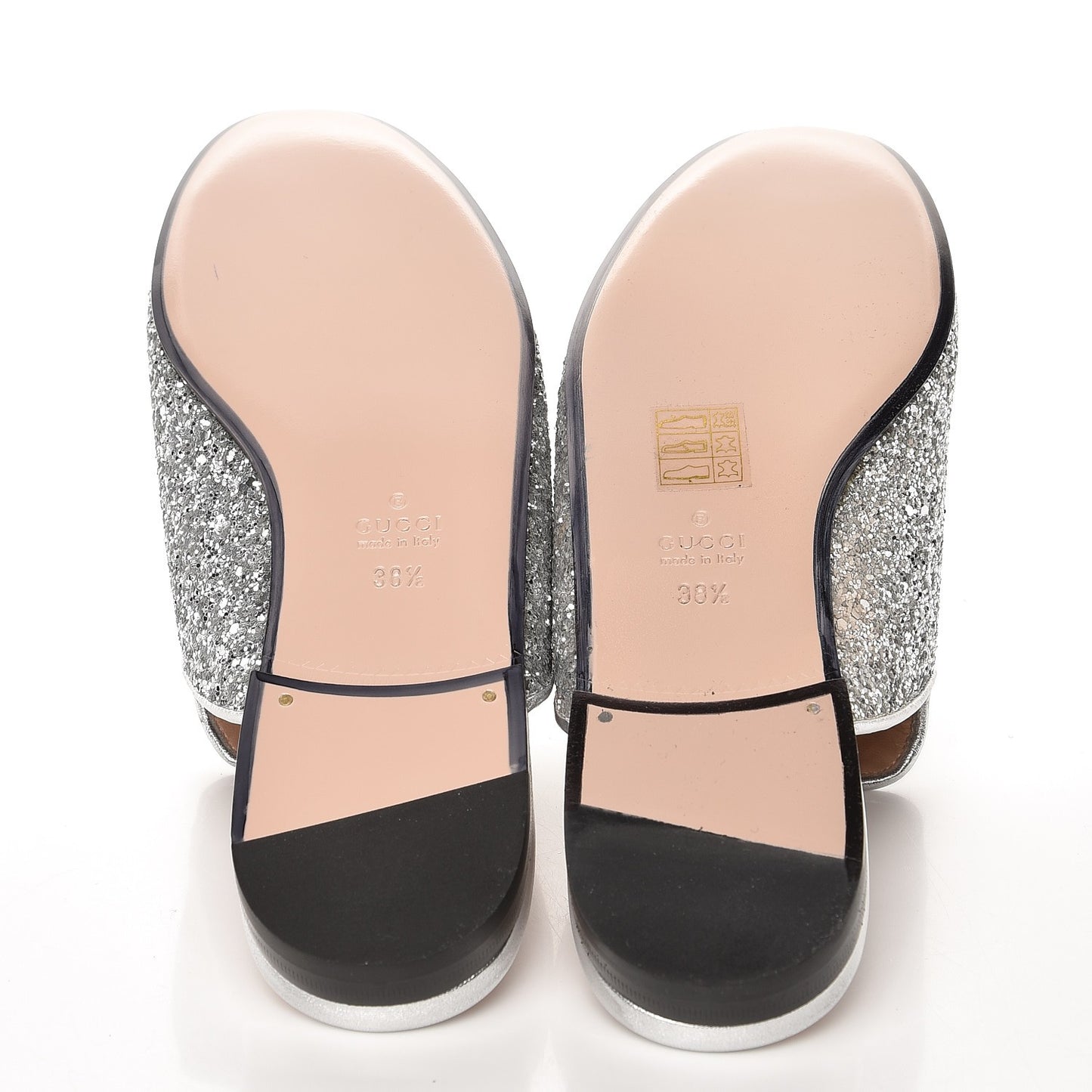 Glitter Princetown Slippers 38.5 Silver