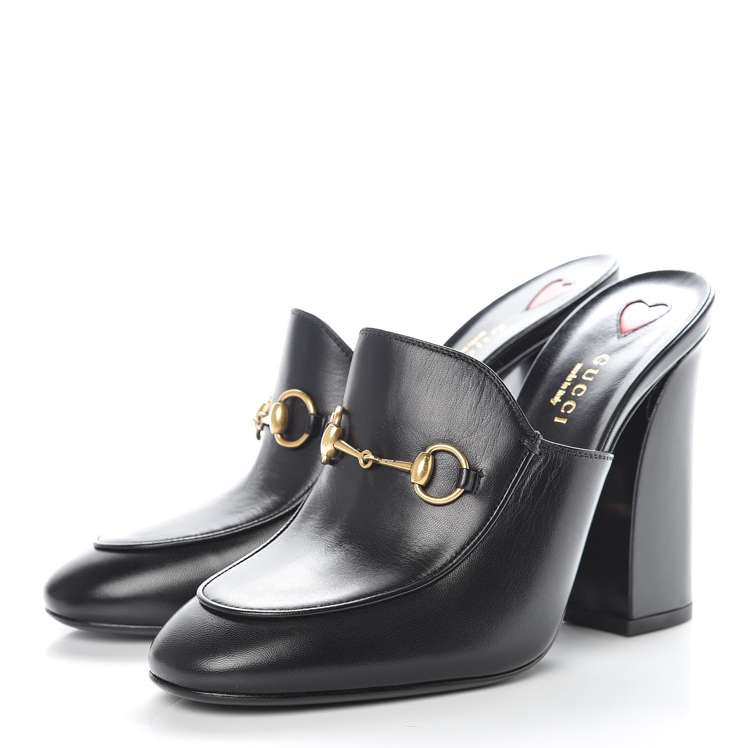 Gucci Malaga Kid Horsebit Princetown High Heel Mules 38.5 Black 3 of 8