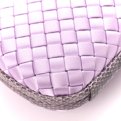 Bottega Veneta Satin Intreccio Impero Ayers Knot Clutch Lilac 8 of 9
