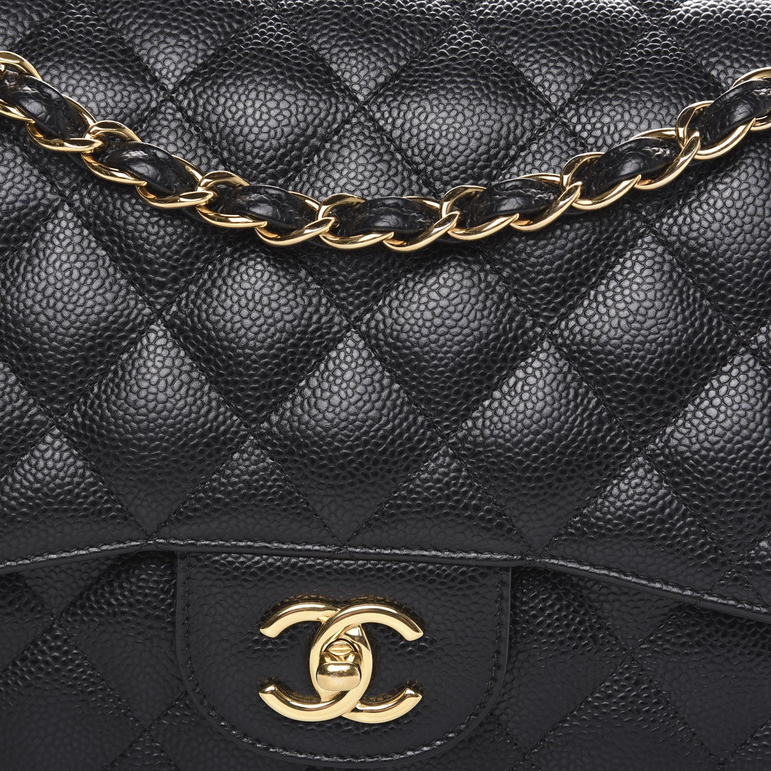 Chanel Caviar Quilted Jumbo Double Flap Black 11 of 12