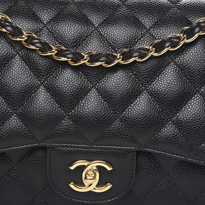 Chanel Caviar Quilted Jumbo Double Flap Black 11 of 12