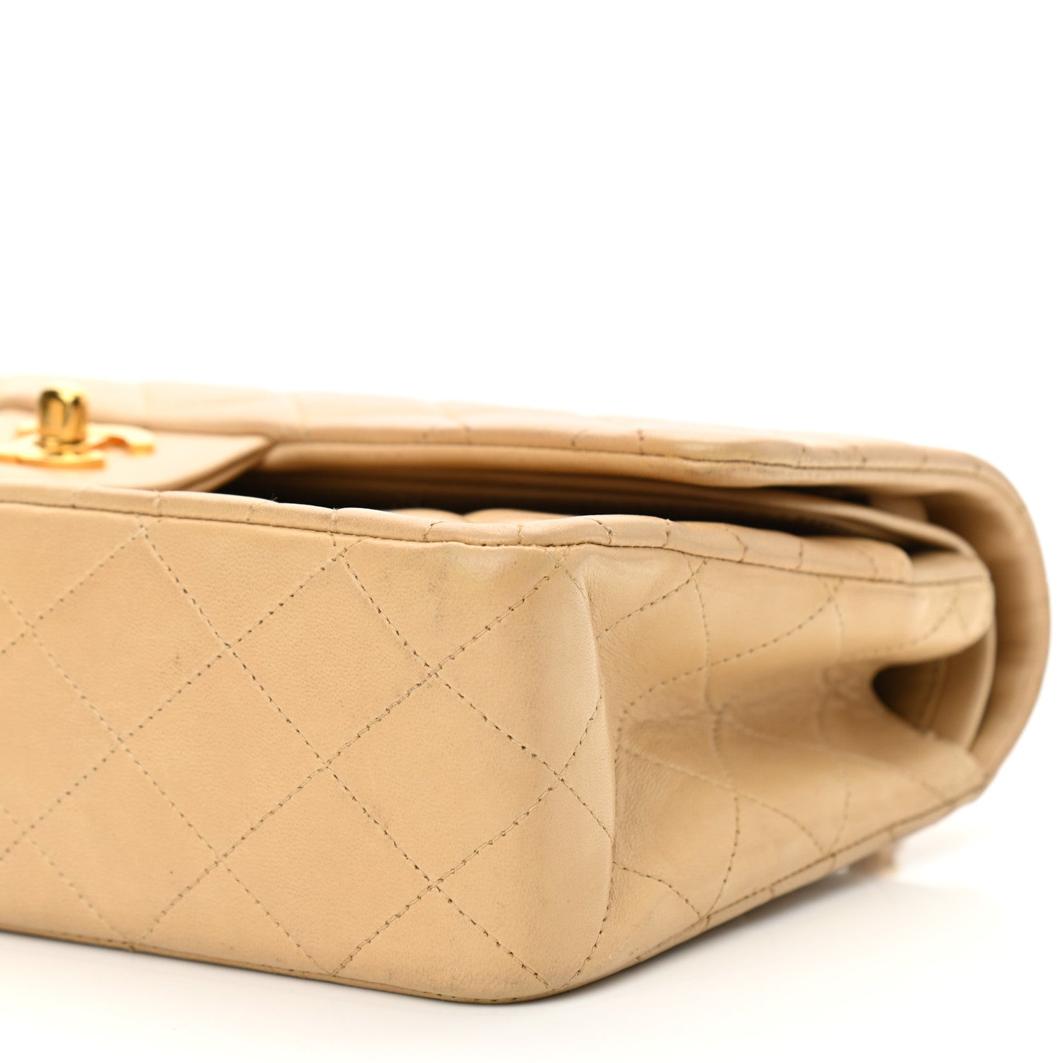 Chanel Lambskin Quilted Medium Double Flap Beige 4 of 13