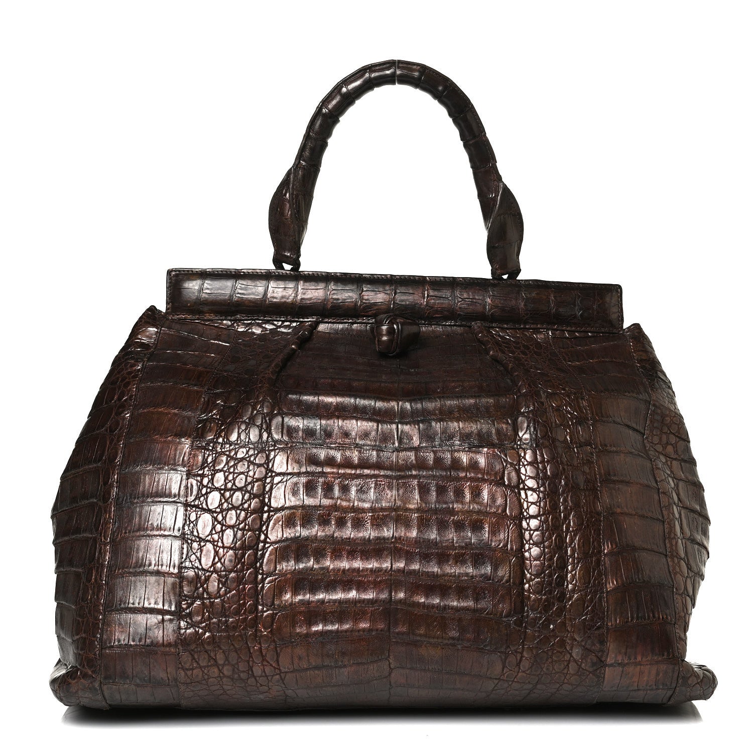 Nancy Gonzalez Crocodile Top Handle Satchel Brown 1 of 16