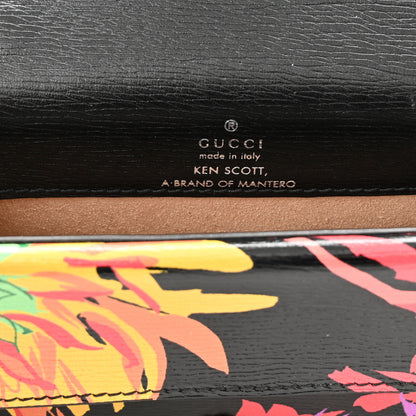 Gucci X KEN SCOTT New Shangai Calfskin Jenny Floral Print Super Mini Dionysus Shoulder Bag Black Pink 6 of 9