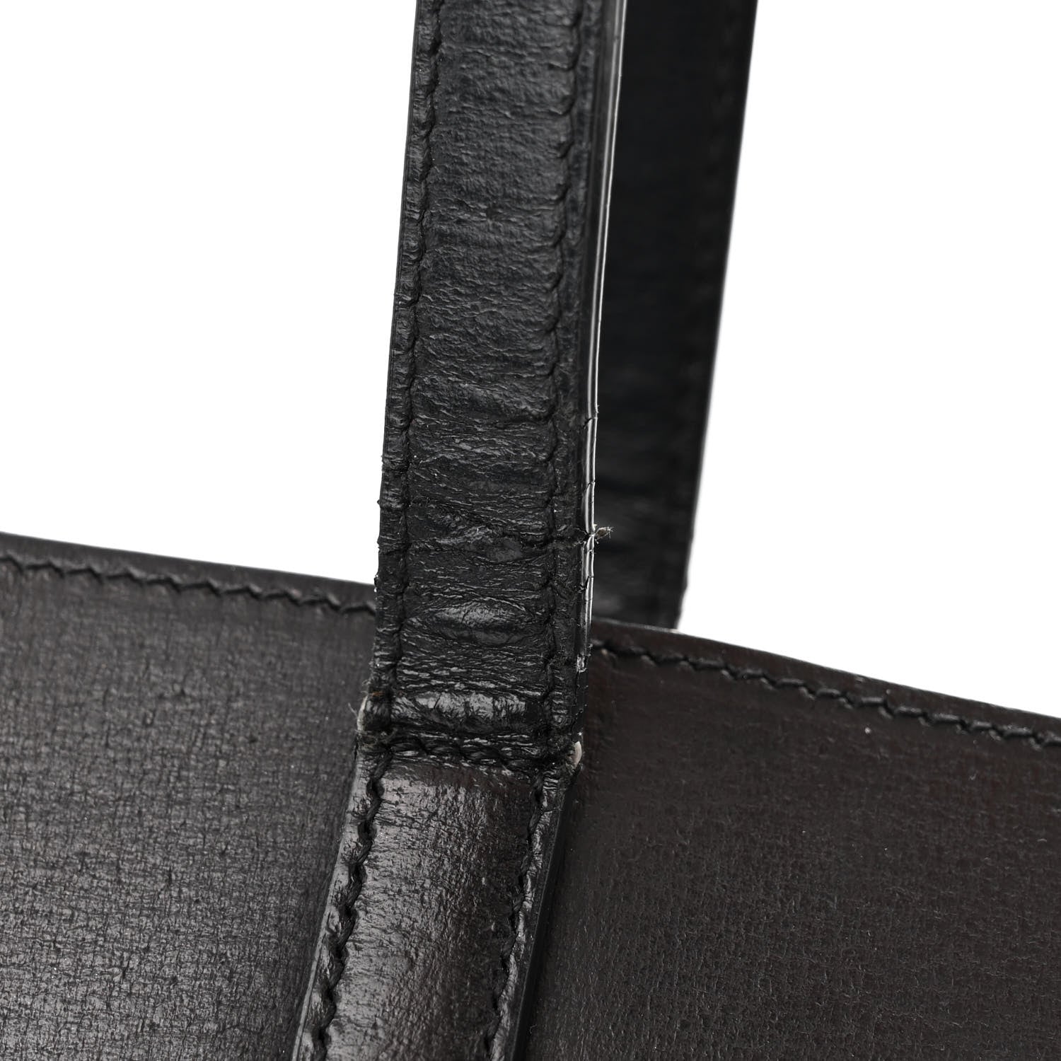 Saint Laurent Vintage Calfskin Perforated East West Shopping Tote Black 20 of 21