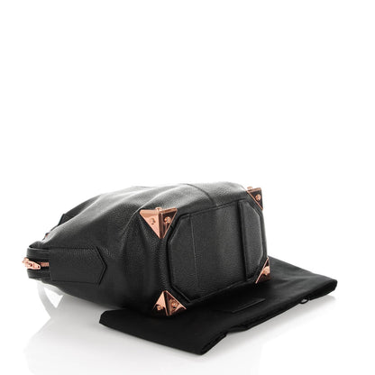 Alexander Wang Pebbled Calfskin Small Emile Black Rose Gold Hardware 4 of 8