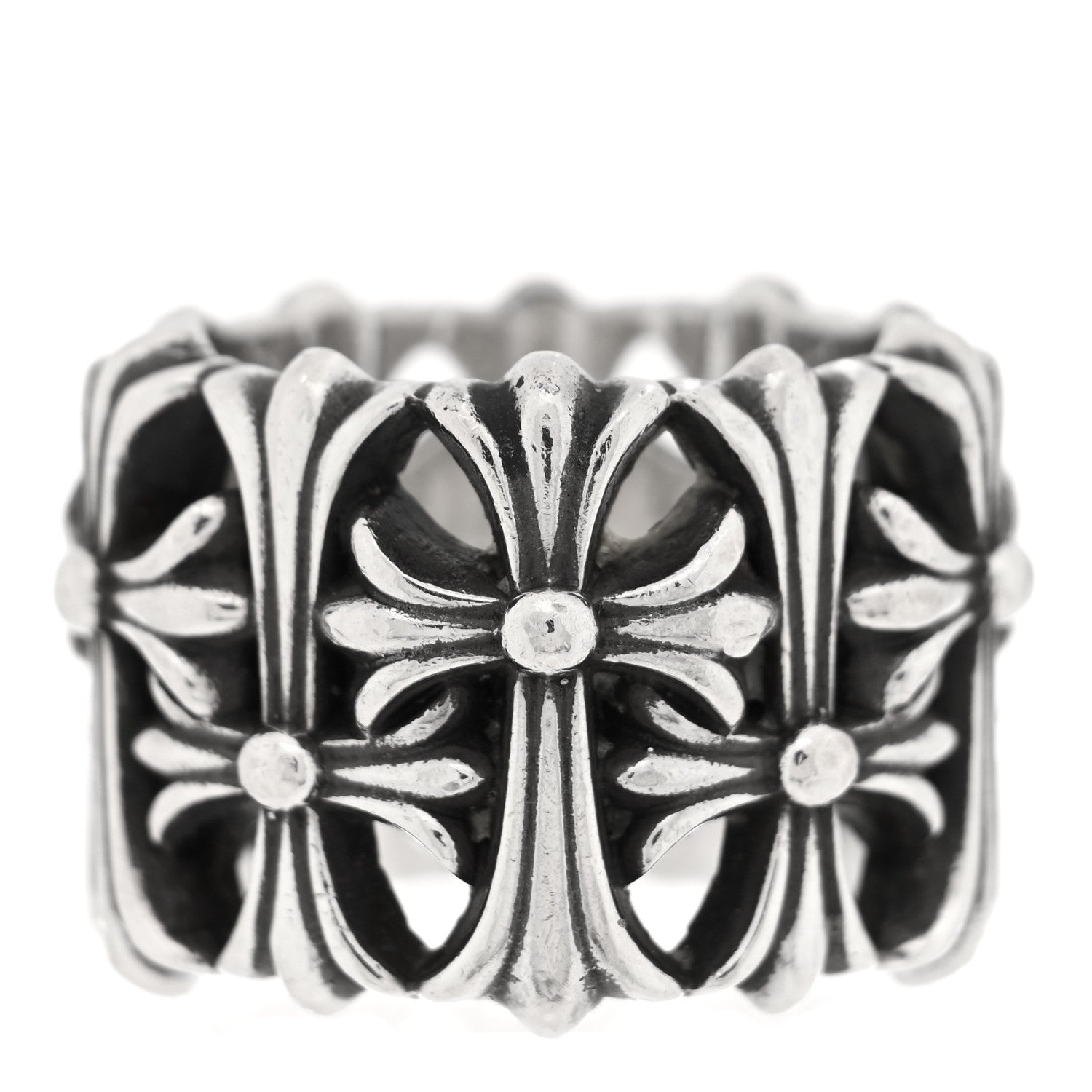 Chrome Hearts Sterling Silver Cemetery Cross Ring 56 7.5 1 of 5