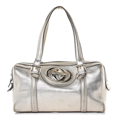 Gucci Metallic Calfskin Small Britt Boston Gold 1 of 17