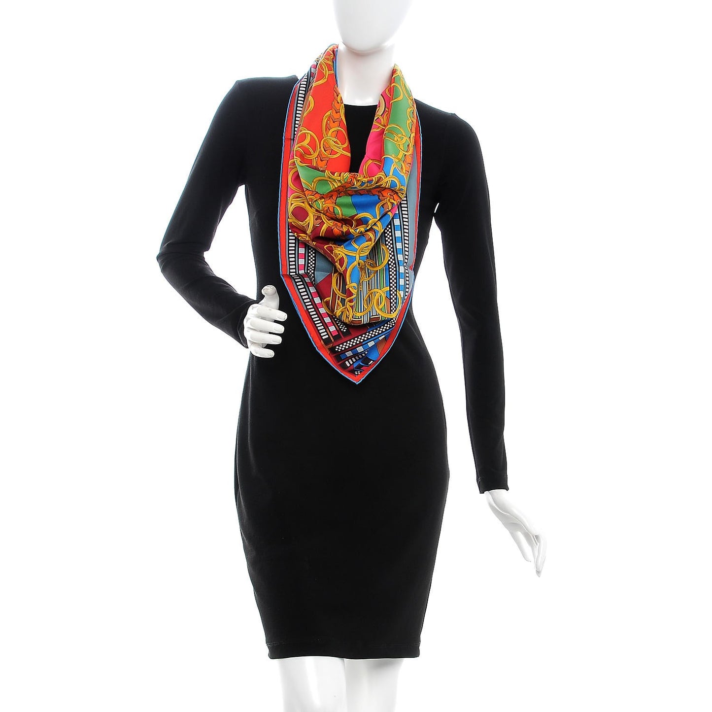 Silk Brides Et Gris Gris Scarf 90 Rose Vif Cobalt Vert