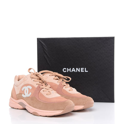 Chanel Suede Calfskin CC Sneakers 40.5 Pink 12 of 12