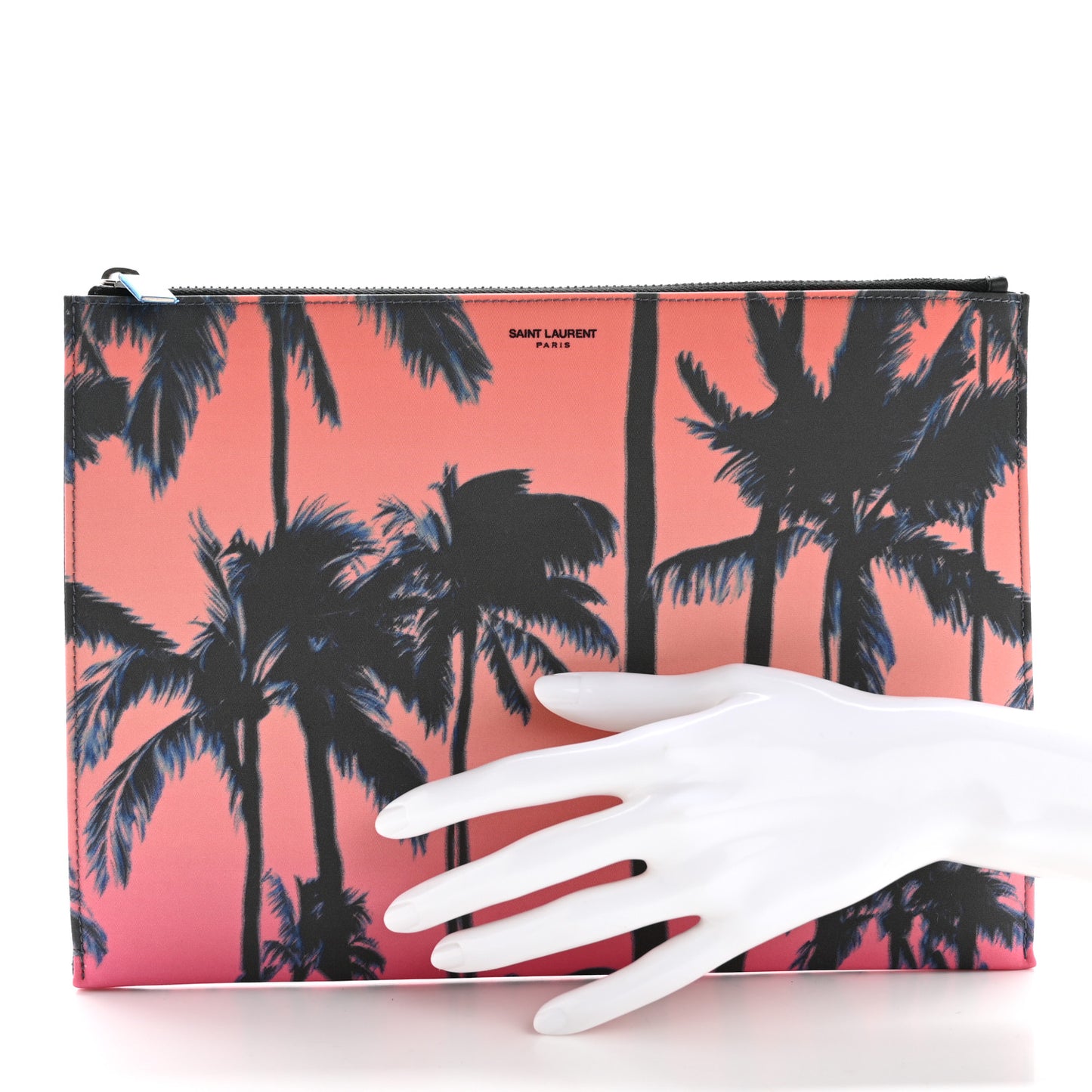 Nylon Palm Tree Print Zipped Tablet Holder