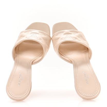 Louis Vuitton Lambskin Embossed Monogram Revival High Heel Mules 41 Beige 2 of 8