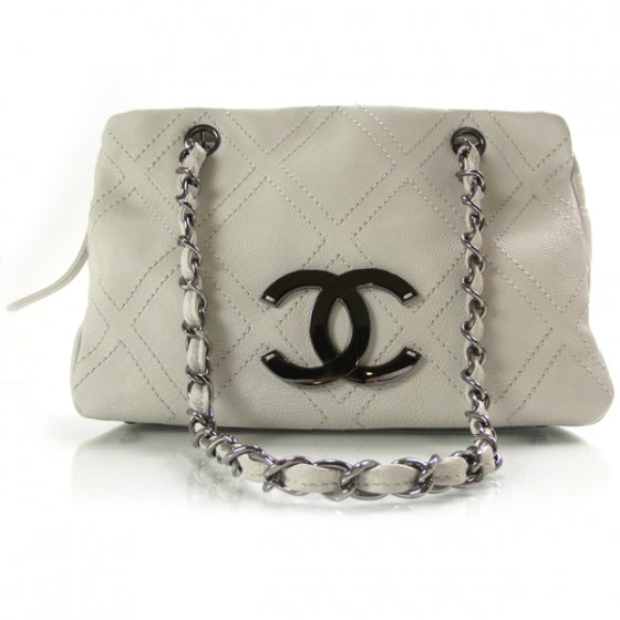 Chanel Caviar Small Diamond Stitch Tote White 1 of 12