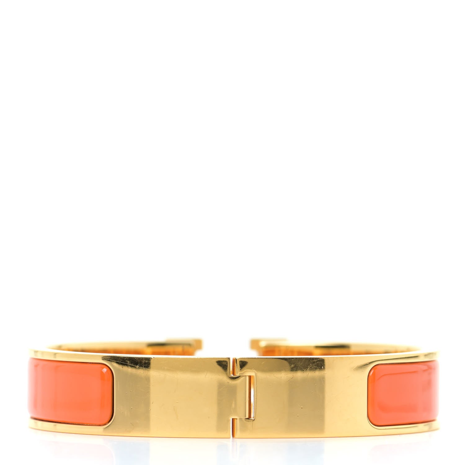 Hermes Enamel Narrow Clic Clac H Bracelet PM Orange 2 of 4