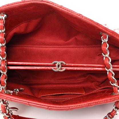 Chanel Glazed Calfskin Quilted Medium Just Mademoiselle Bowling Bag Red 5 of 13