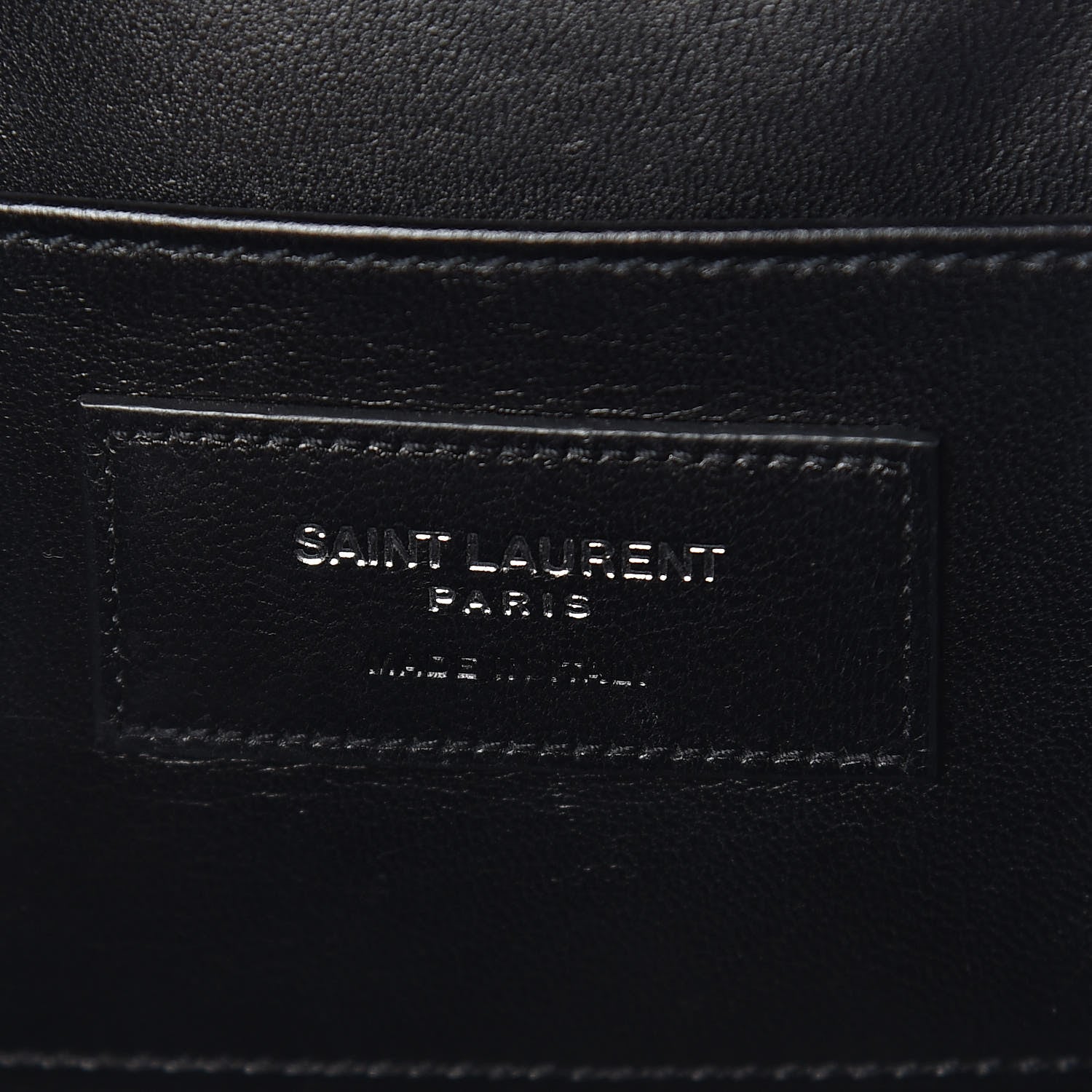 Saint Laurent Calfskin Crocodile Embossed Monogram Lunch Box Bag Black 6 of 9