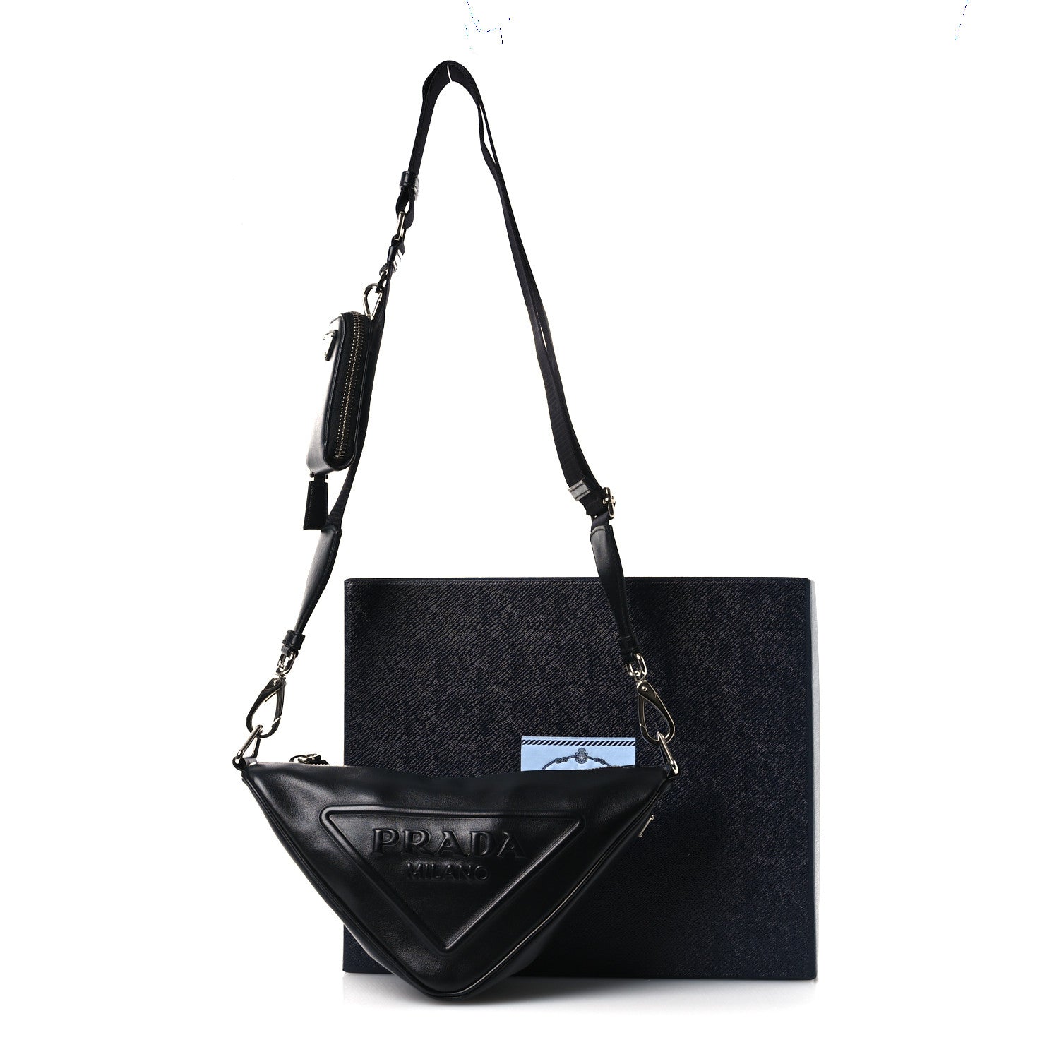 Prada Grace Lux Triangle Shoulder Bag Black 11 of 11