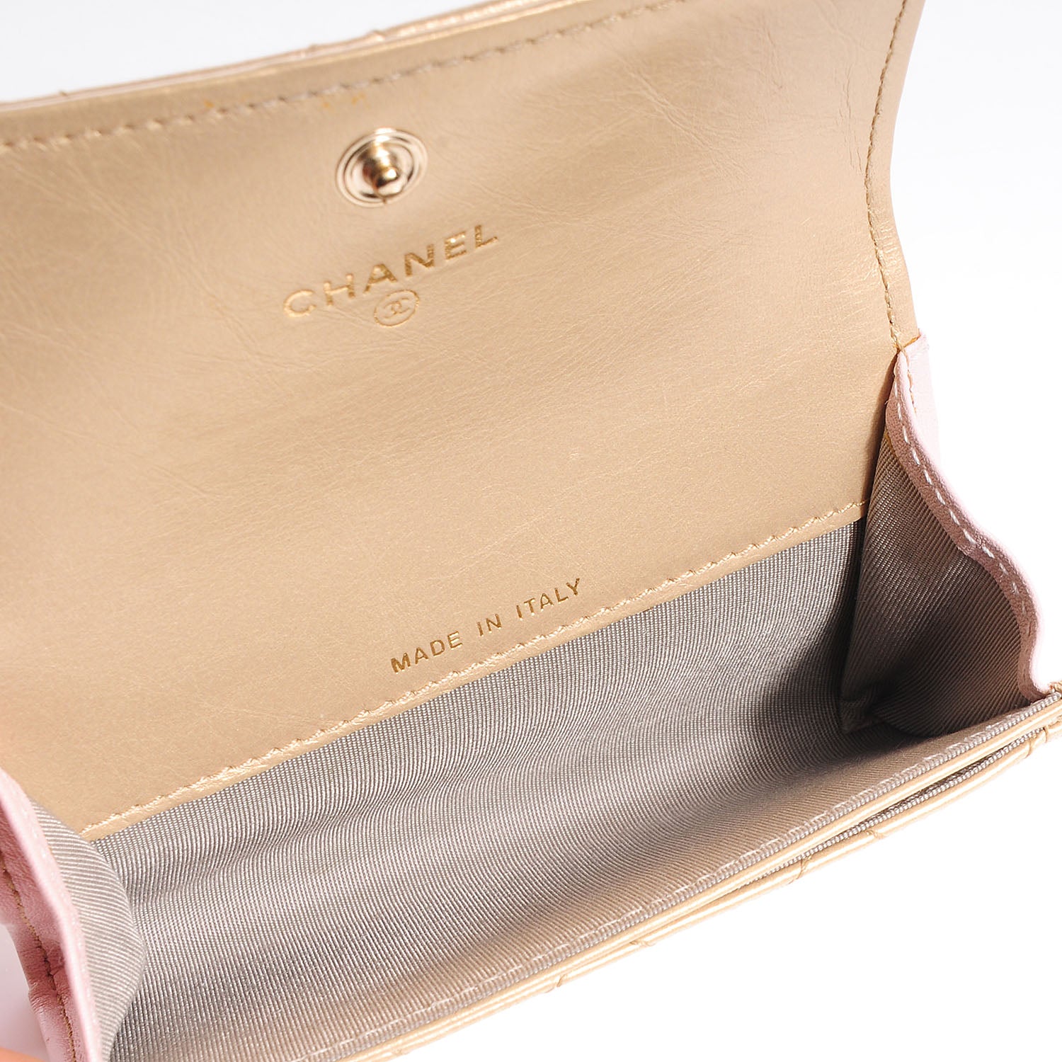Chanel Calfskin Card Holder Wallet Gold 5 of 8
