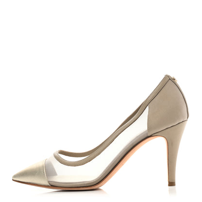 Chanel Metallic Mesh Cap Toe CC Pumps 37 Gold 1 of 8